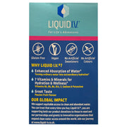 Liquid I.V. packaging with branding and product features on a white background