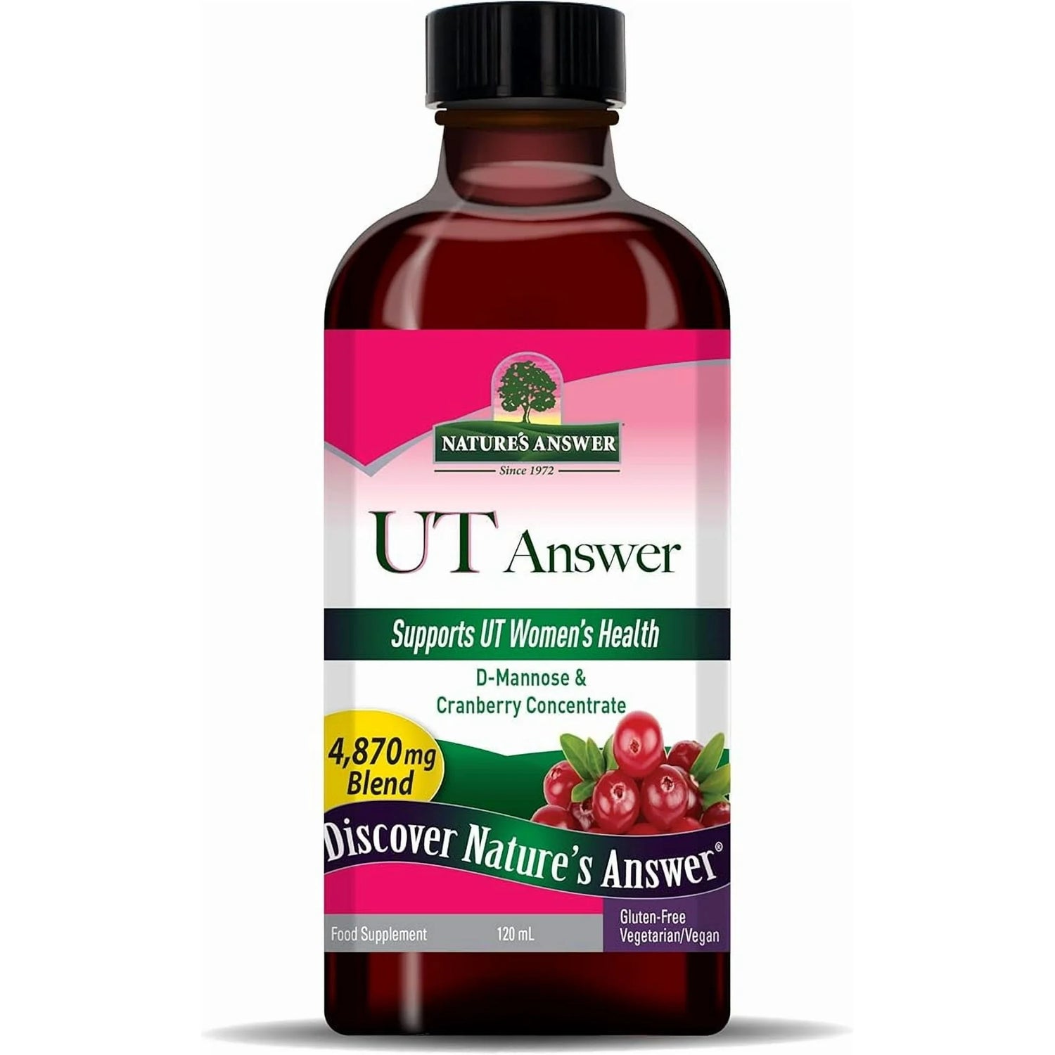 Nature’s Answer UT Answer cranberry liquid supplement 120ml bottle front label