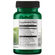 Swanson Ashwagandha Extract 450mg capsules supplement facts ingredients & barcode label bottle 120 capsules