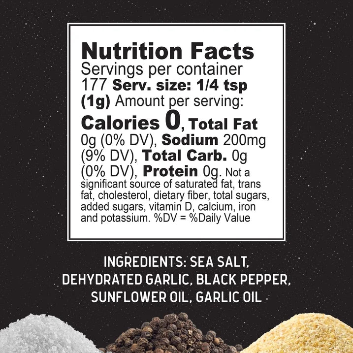 Kinder's The Blend Seasoning ingredients label 347g bottle