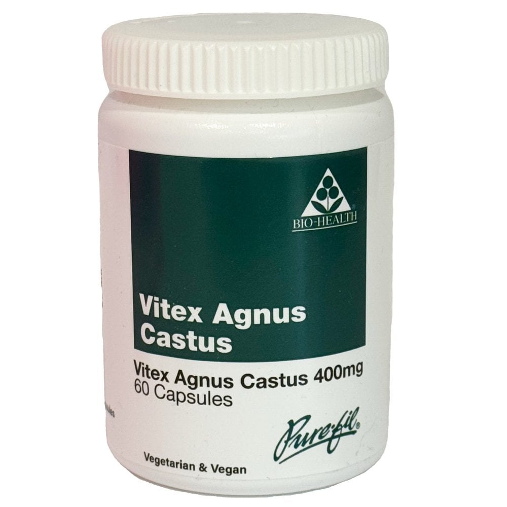 Bio-Health Vitex Agnus Castus 400mg capsules bottle vegan herbal supplement 60 capsules