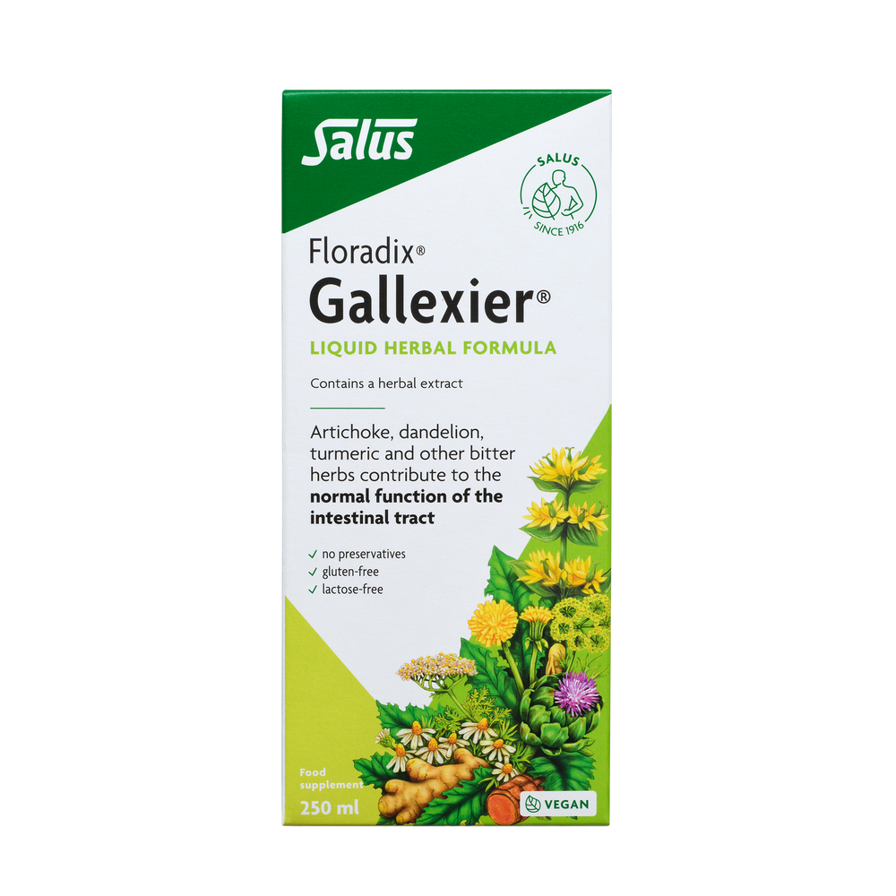 Floradix Gallexier Liquid Herbal Formula box, 250ml.