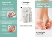 Clinisept+ Podiatry Foot Care Spray bottle, 500ml, professional use. Other variants & how to use.