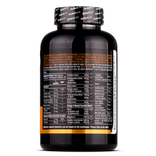 Supplement facts panel for BIOTECH USA Brutal Series Advanced Training Complex.