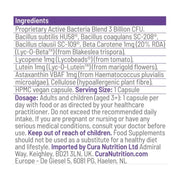 Cura Sporebiotics™ – Vegan Bacillus Spore Probiotic with Antioxidants, 30 Capsules