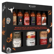 Thoughtfully Gourmet BBQ Rub & Hot Sauce Gift Set 12 Piece
