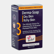Box of Derma-Soap for dry and itchy skin on a white background