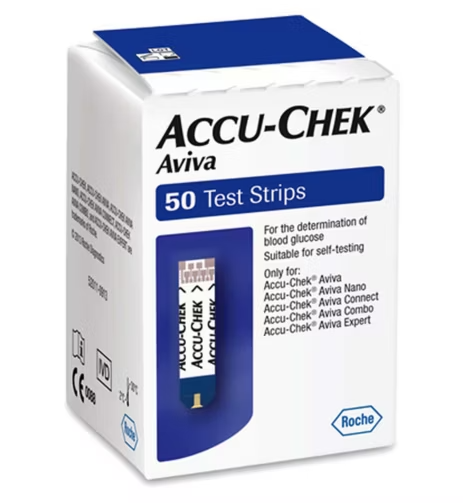 Accu-Chek Aviva Test Strips 50 Count box.