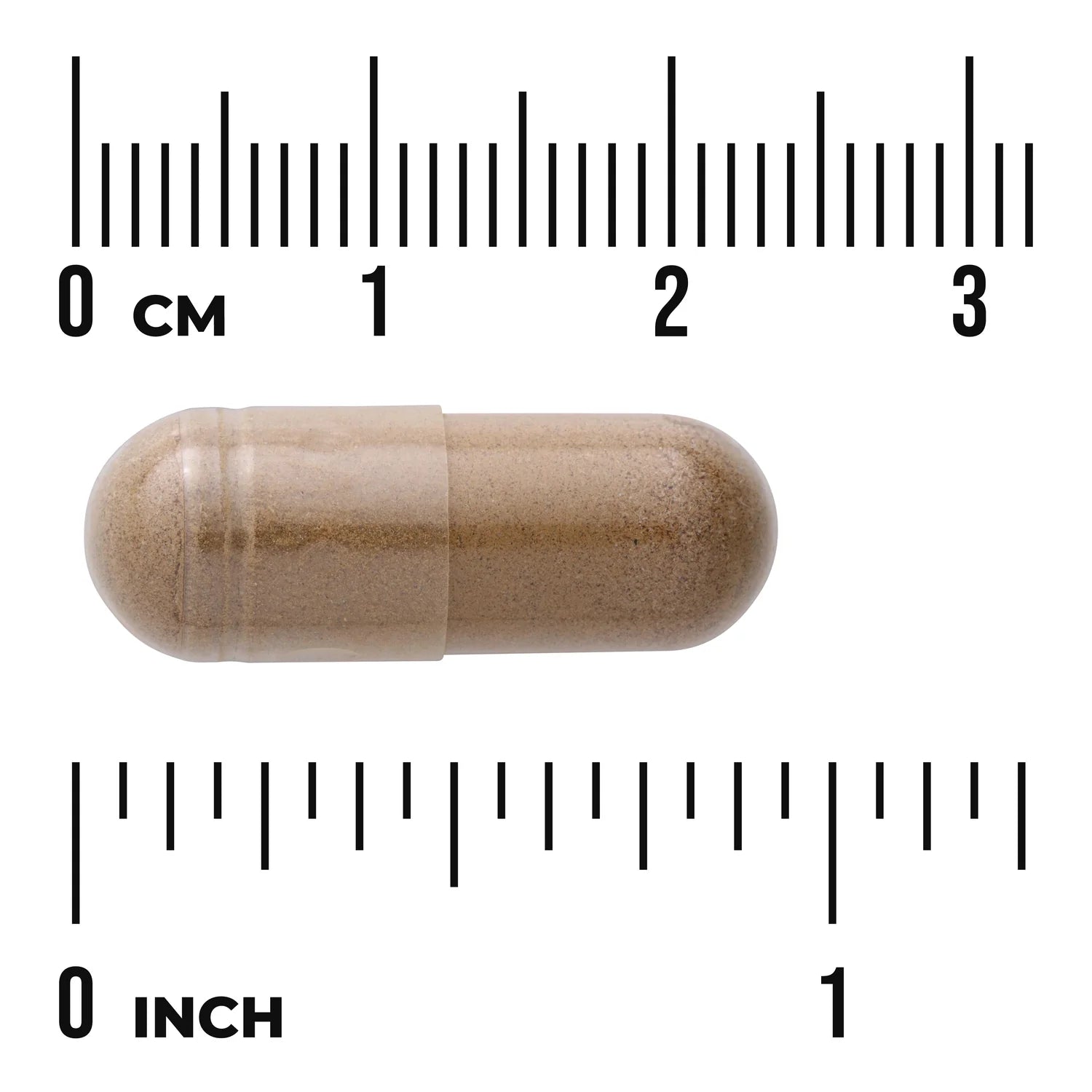 Swanson Full Spectrum Black Cohosh Root 540 mg – 60 Capsules capsule size comparison with measurement scale