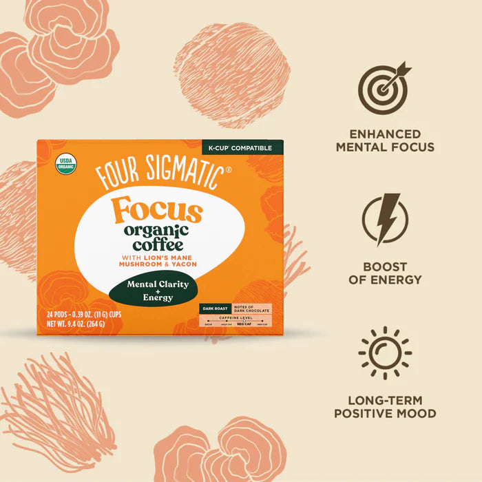 Four Sigmatic Organic Coffee Pods, Dark Roast - 24 Count