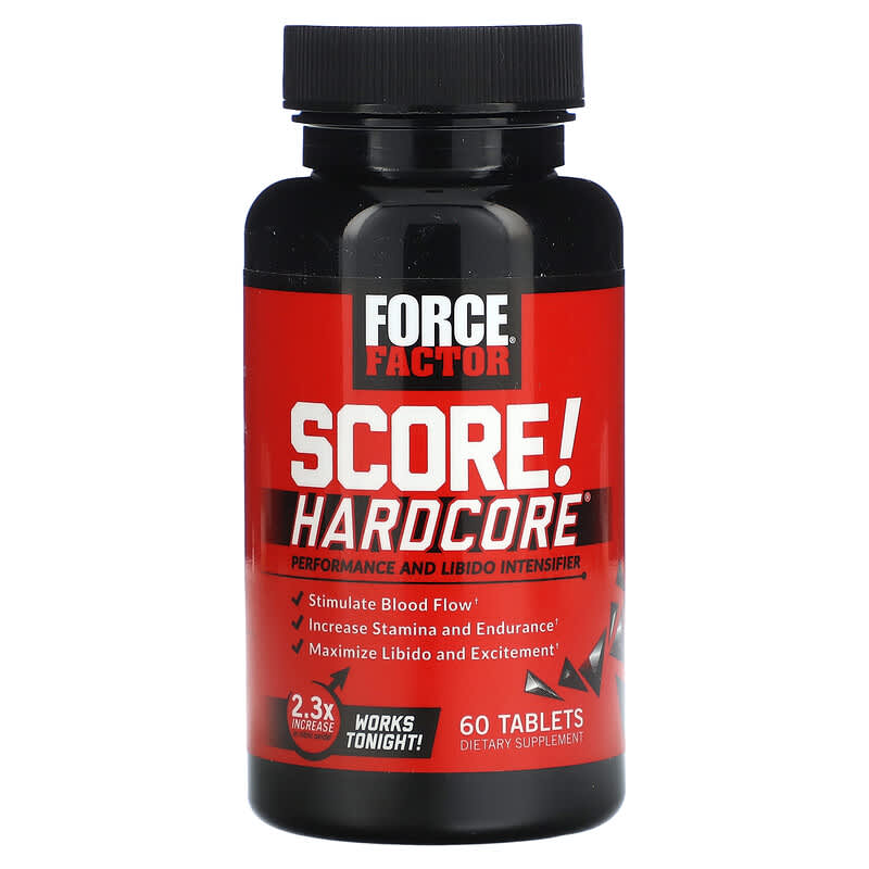 Force Factor Score! Hardcore supplement bottle on a white background