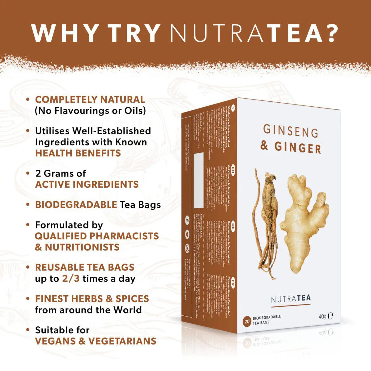 Nutra Ginseng & Ginger - Energy & Vitality Tea