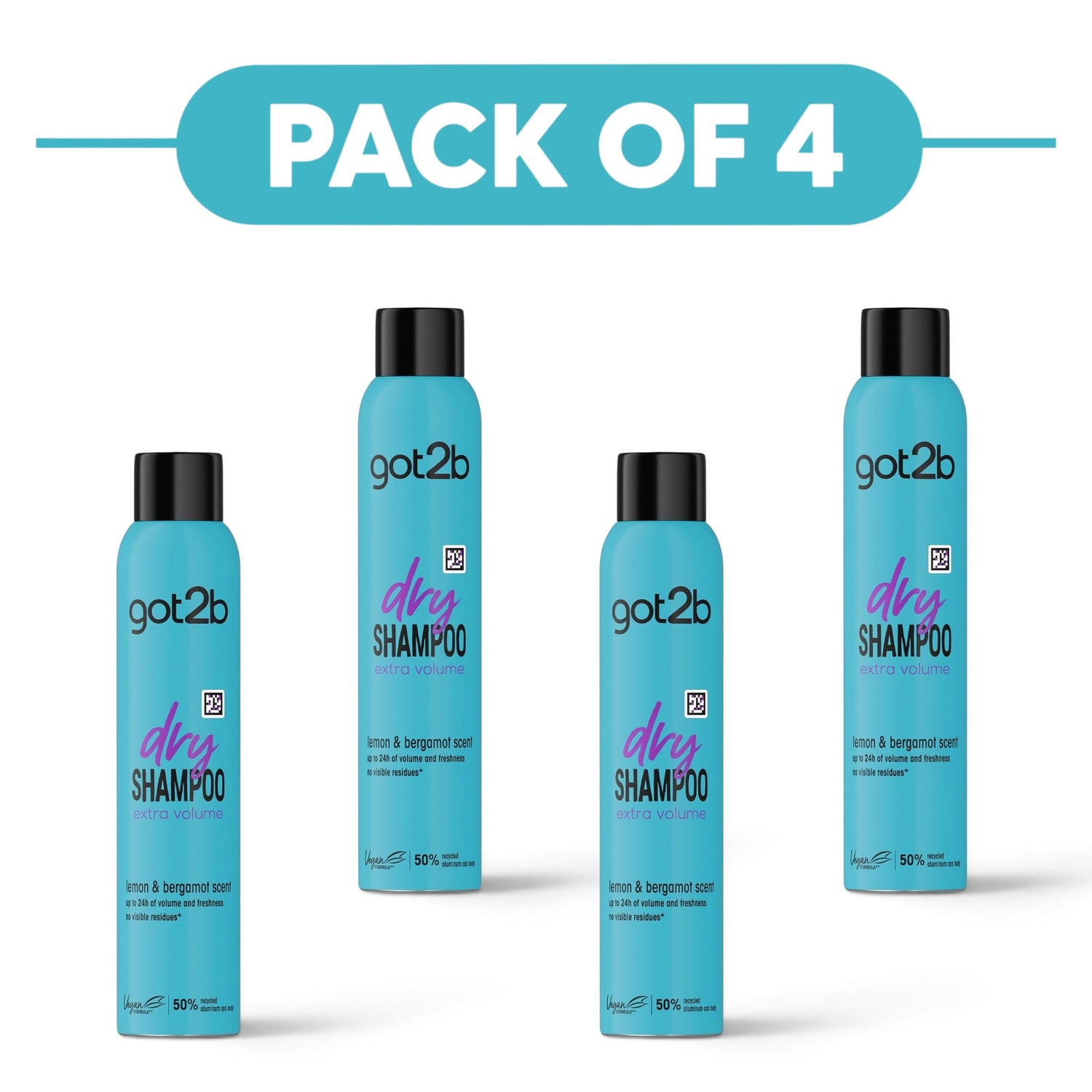 got2b Dry Shampoo Extra Volume 200ml Pack of 4