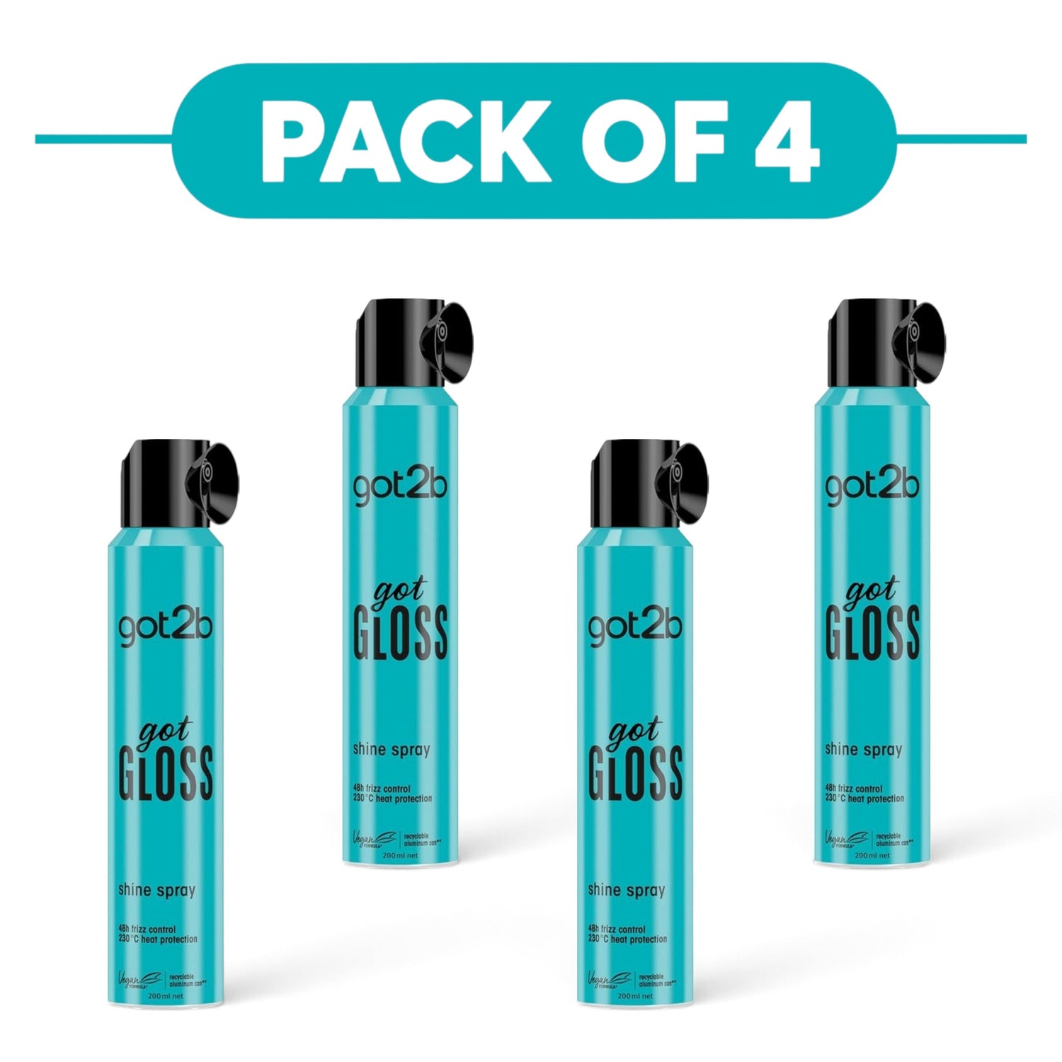 got2b Got Gloss Shine Spray 200ml Pack of 4