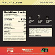 Optimum Nutrition Gold Standard Whey Protein nutrition label vanilla 2.04kg