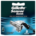 Gillette Sensor Excel Razor Blade Refills 5 Count