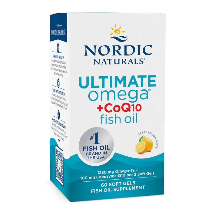 Nordic Naturals Ultimate Omega + CoQ10 - 1280mg Omega-3 - Lemon Softgels