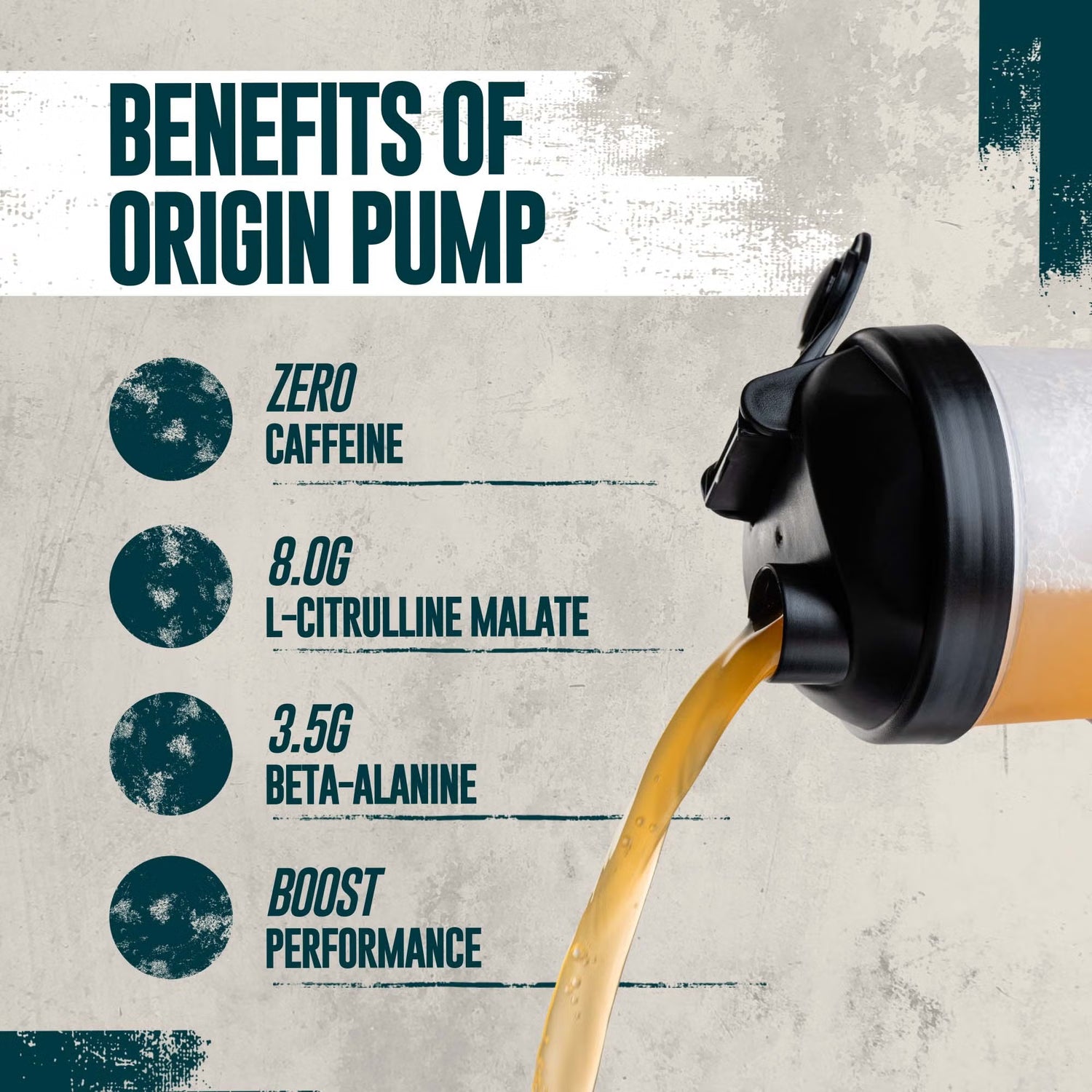 Nutritional information and ingredients list on the Myprotein Origin Pump