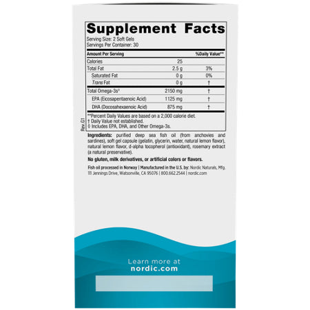 Nordic Naturals Ultimate Omega 2X 2150mg Lemon 180 Soft Gels Pack of 2