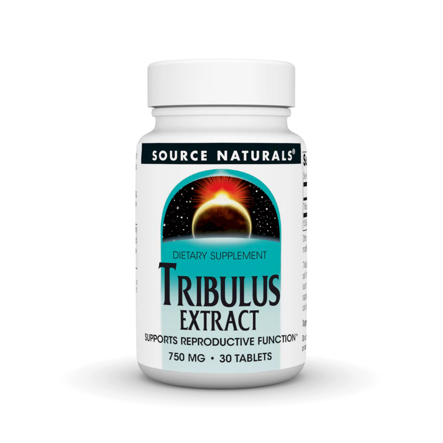 Front image: Source Naturals Tribulus Extract 750mg tablets bottle 30 count
