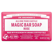 Dr. Bronner's Pure-Castile Magic Bar Soap Rose 140g paper-wrapped soap bar