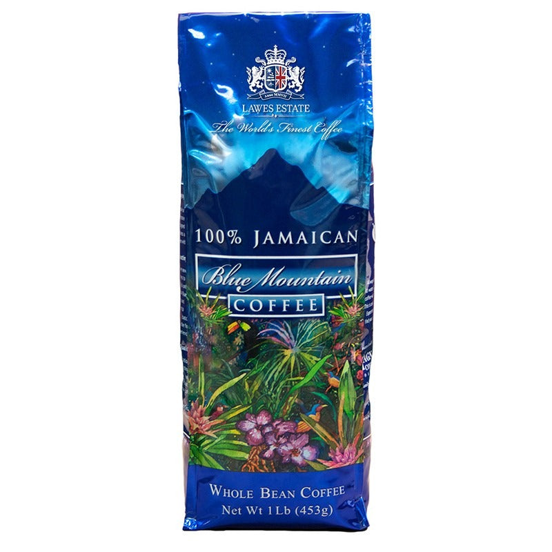 Lawes Estate Jamaican Blue Mountain whole coffee beans 453g premium coffee packaging front