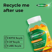 Berocca Immuno Multivitamins Orange Flavour Gummies 60 Count recycle after use
