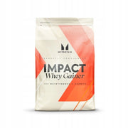 Front image: Myprotein Impact Whey Gainer strawberry flavour powder pouch 2.5kg