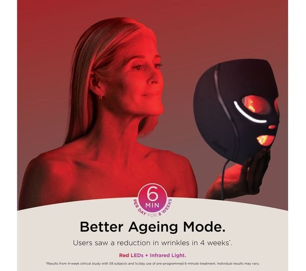 Shark CryoGlow LED Light Therapy Mask, universal-size Lilac Chill mask, 1 mask, at-home facial skincare use