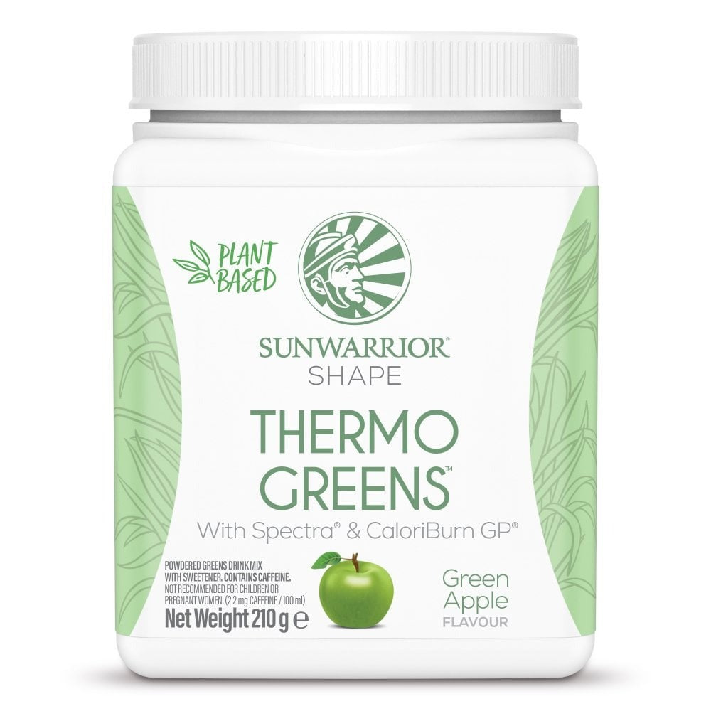 Sunwarrior Shape Thermo Greens green apple plant based greens powder tub 210g