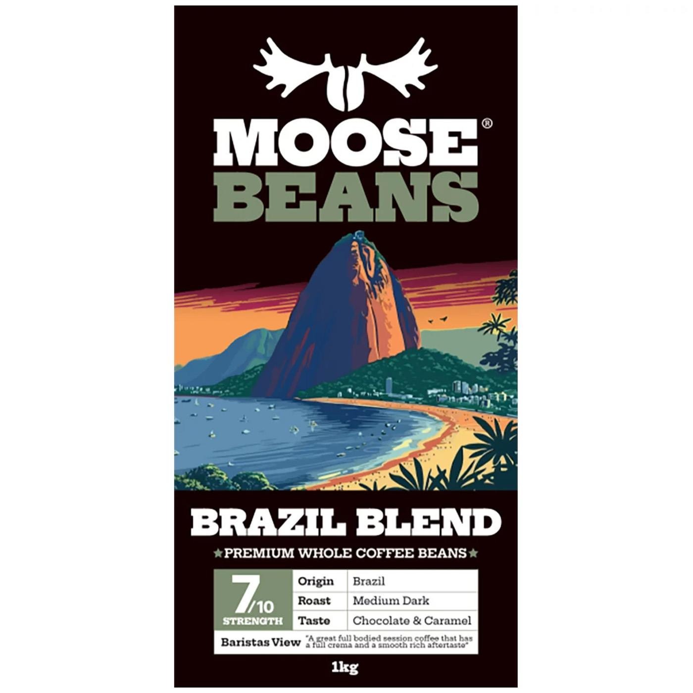 Moose Beans Brazil Blend whole coffee beans box 1kg