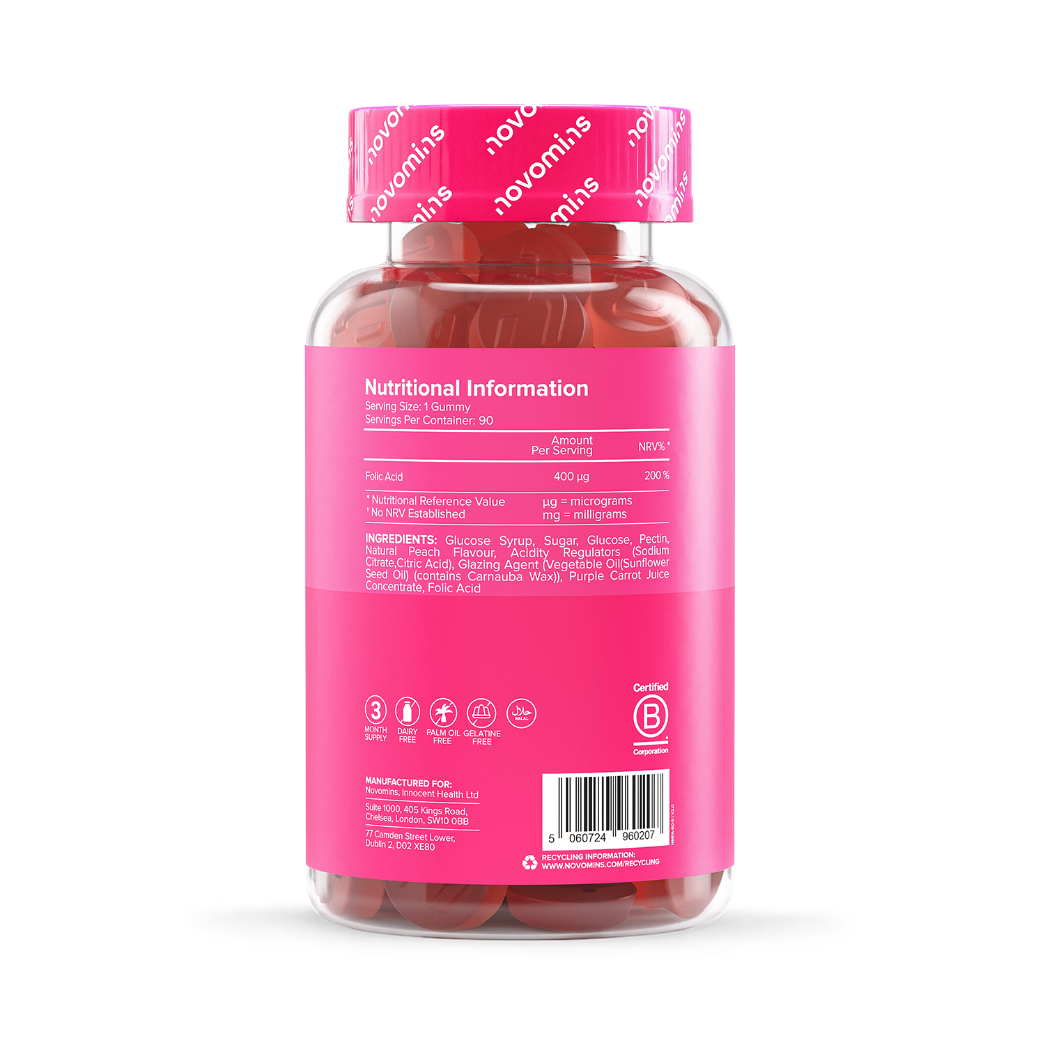 Novomins Nutrition Folic Acid Gummies 400mg