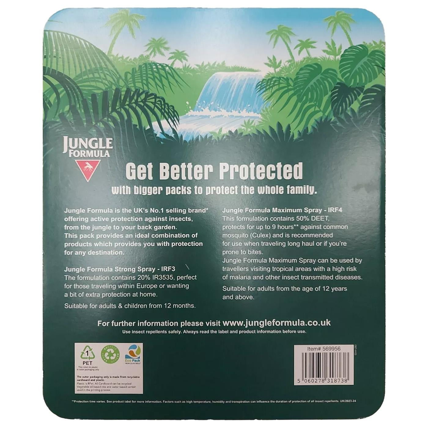 Jungle Formula insect repellent spray barcode pack 2 x 125ml and 60ml