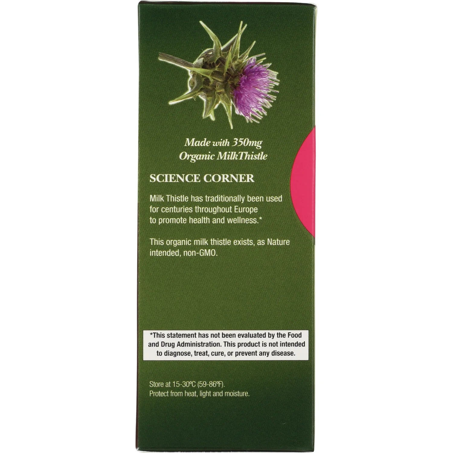Genceutic Naturals Organic Milk Thistle 350mg capsules supplement facts panel 60 capsules