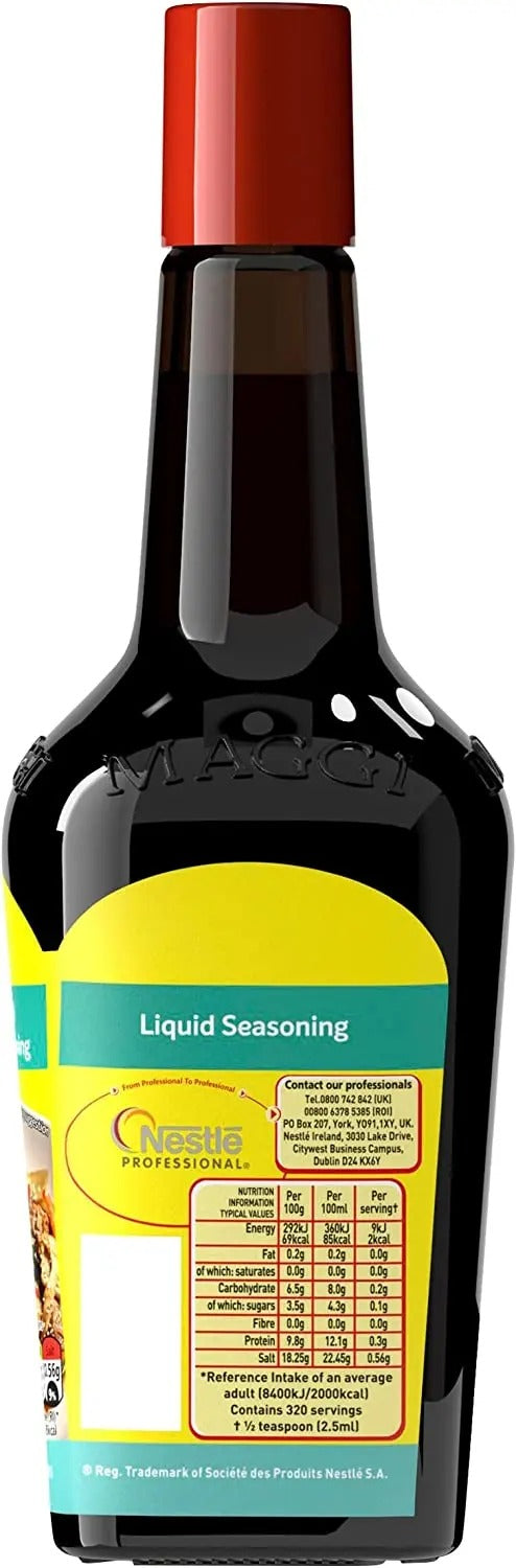 Maggi Professional Classic Liquid Seasoning ingredients label 800ml