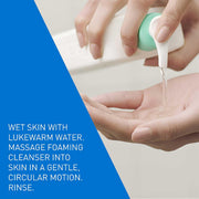 CeraVe Foaming Cleanser usage instructions on facial cleanser bottle 236ml