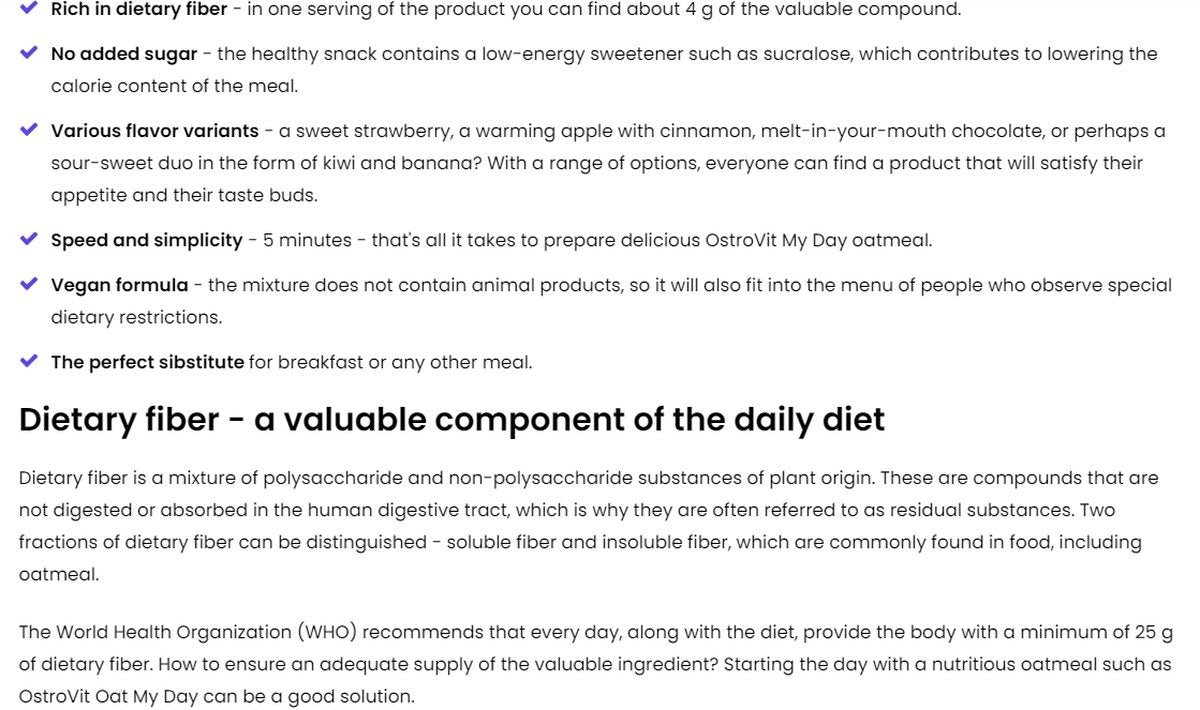 OstroVit Oat My Day oatmeal preparation bowl kiwi banana 200g