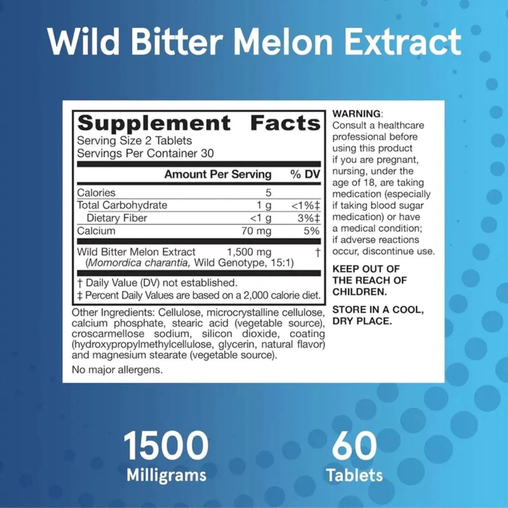 Jarrow Formulas Wild Bitter Melon Extract 1500 mg – 60 Tablets