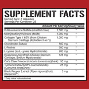 Supplement facts label for Joint Defender showing ingredient complex and usage.