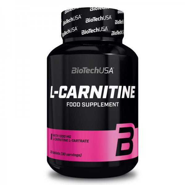 BiotechUSA L-Carnitine 30 tablet bottle on a clean background.