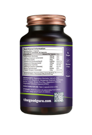 Supplement facts panel for The Good Guru Magnesium Complex.