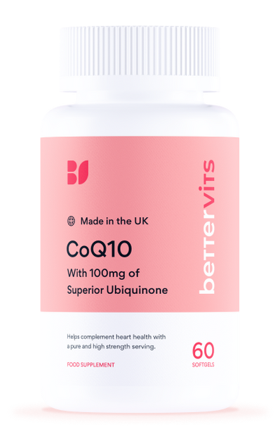 BetterVits Coenzyme Q10 with 100mg of Superior Ubiquinone