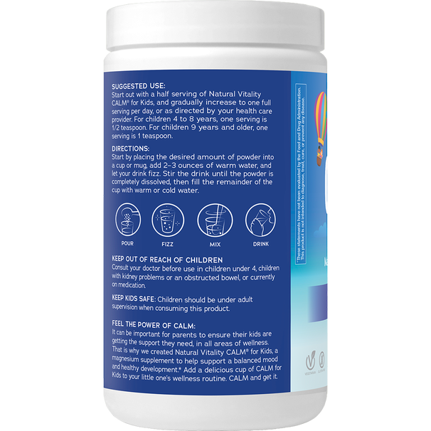 Natural Vitality CALM Magnesium Powder for Kids - Mixed Berry Flavour.