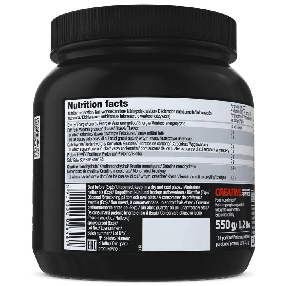 Olimp Nutrition creatine monohydrate powder container barcode packaging 550g
