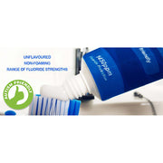 White and blue tube of oraNurse Unflavoured Toothpaste, 50ml, on a clean background.