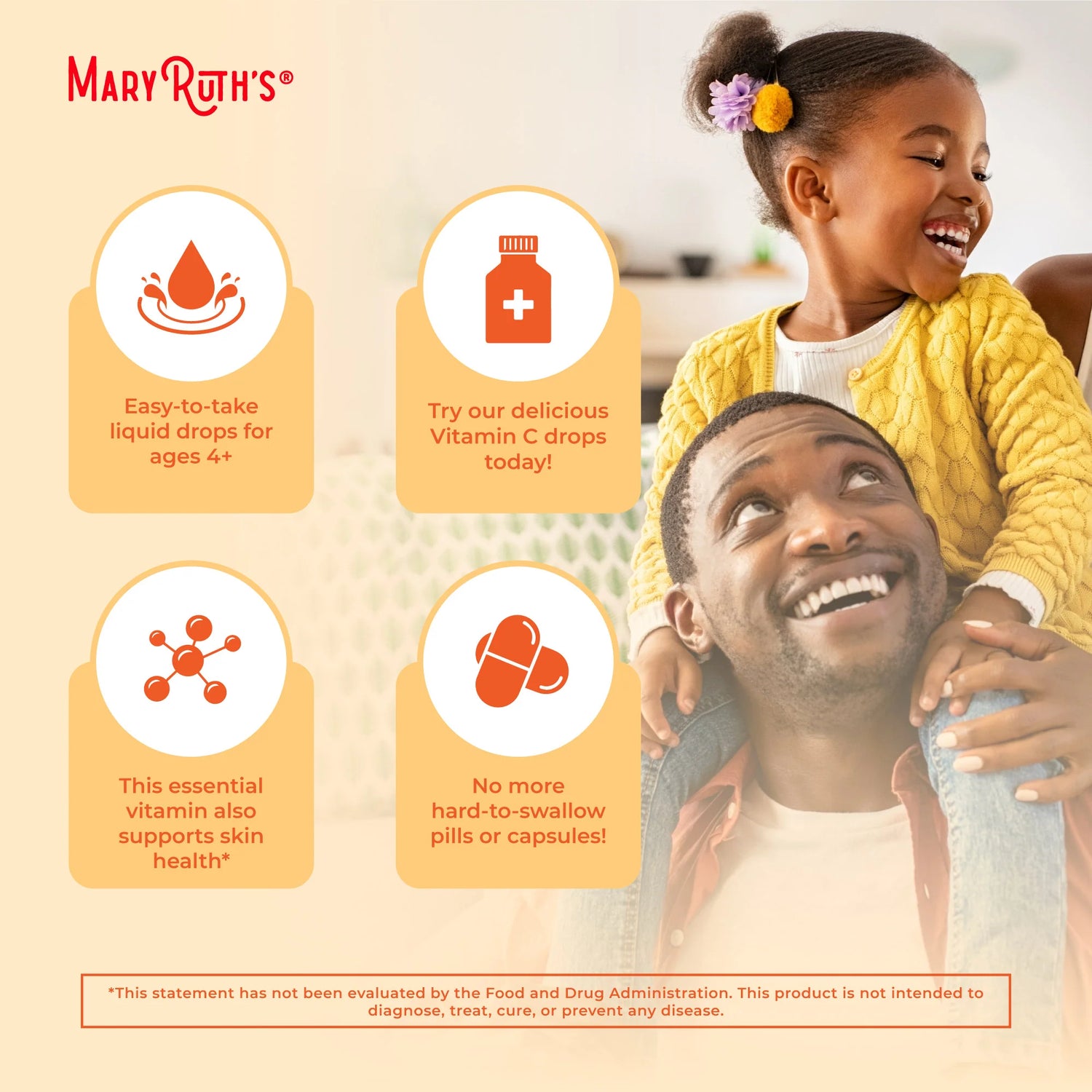 MaryRuth’s Organic Vitamin C Liquid Drops, Orange Vanilla - 120ml