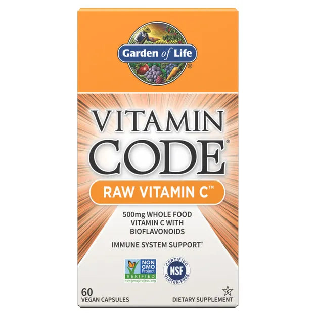 Garden of Life Vitamin Code Raw Vitamin C 500mg Veg Capsules