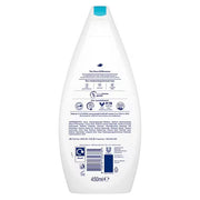 Ingredients, barcode and features of Dove Sensitive Care Body Wash.