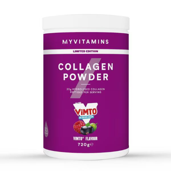 Myvitamins Collagen Peptides Powder tub, Vimto flavour, 720g.