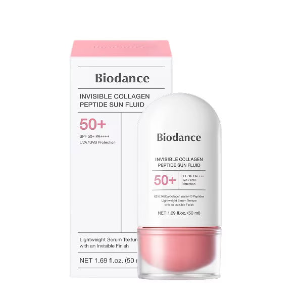 Biodance Invisible Collagen Peptide Sun Fluid SPF 50+ 50ml sunscreen bottle